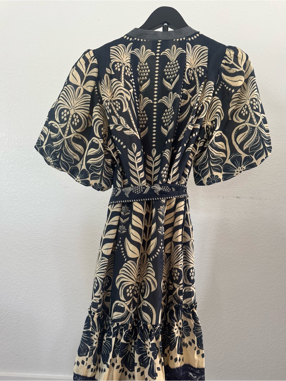 FARM Rio Black and Beige Printed Belted Mini Dress - Picture 5 of 5